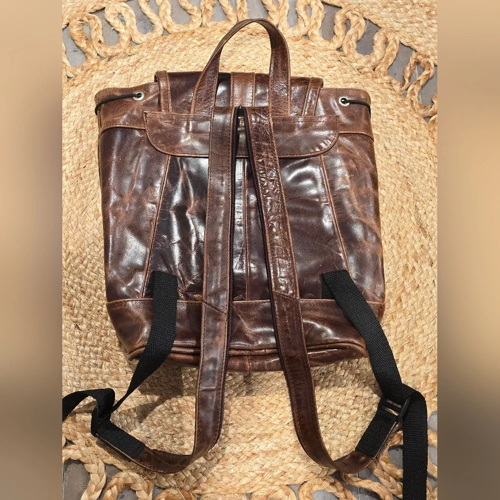 Vintage Brown Leather Backpack